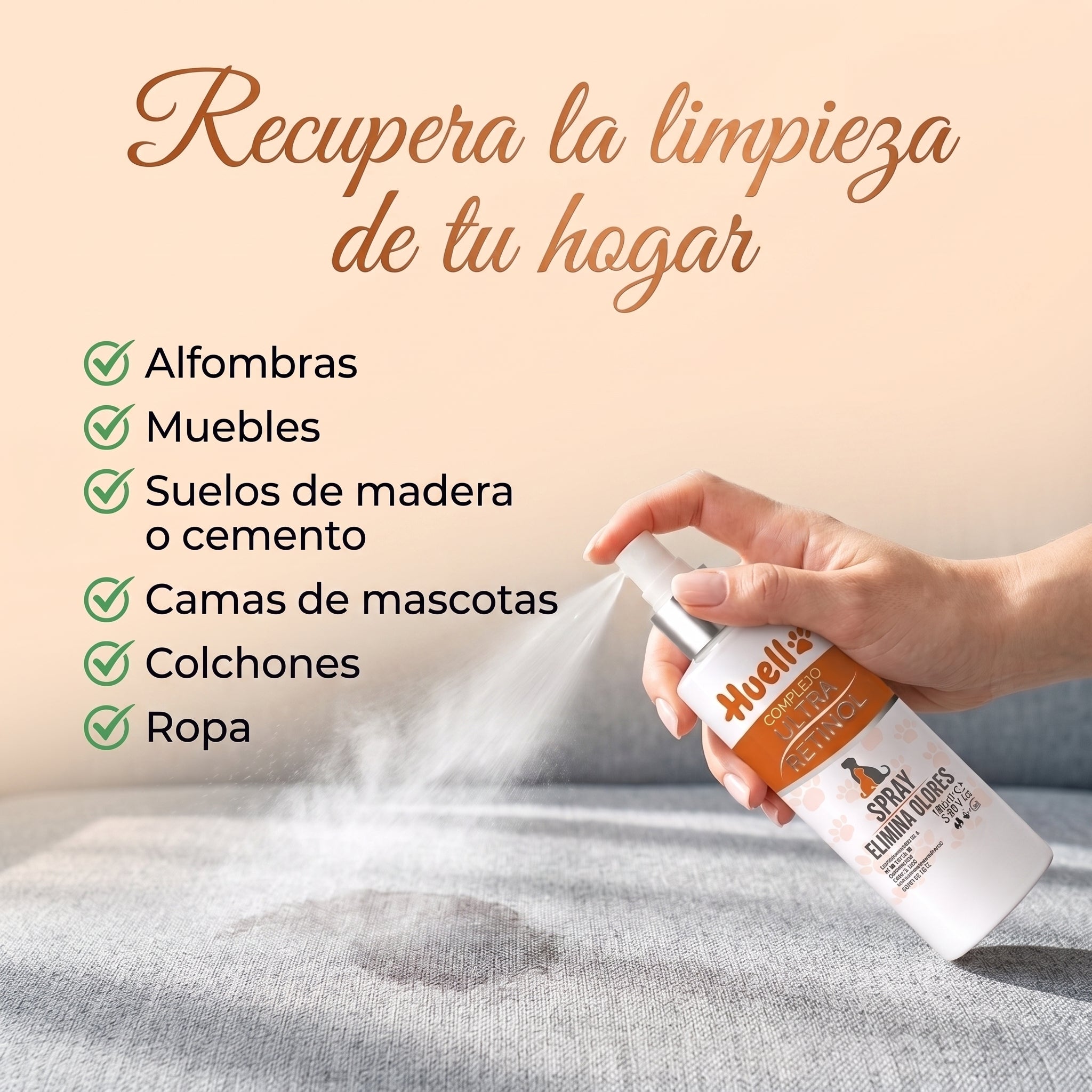 Huella™ Spray Elimina Olores para un hogar fresco, todos los días.