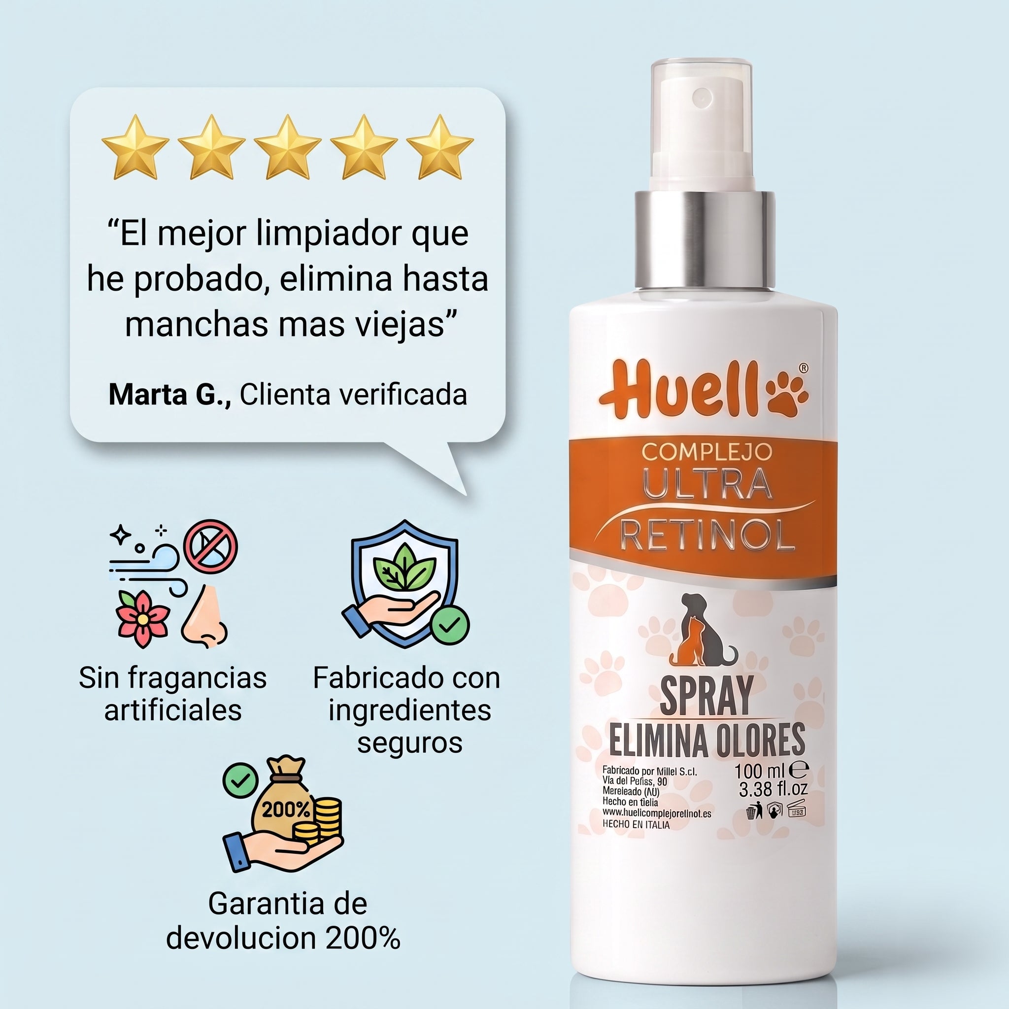 Huella™ Spray Elimina Olores para un hogar fresco, todos los días.